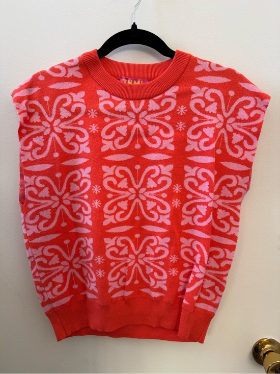 THML Sweaters - THML Orange and Pink Sweater Vest